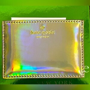 Kate spade rose gold card holder and gift box